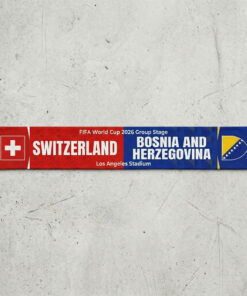 Global Soccer Event 2026 Switzerland Vs Bosnia And Herzegovina Football Scarf Two Tone