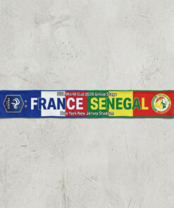 Global Soccer Event 2026 France Vs Senegal Football Scarf Dual Logo