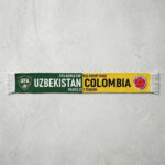 Global Soccer Event 2026 Uzbekistan Vs Colombia Football Scarf Fringed Ends