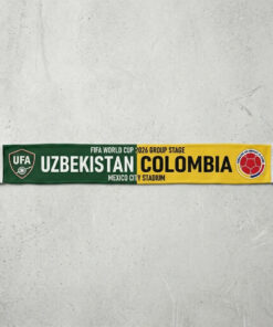 Global Soccer Event 2026 Uzbekistan Vs Colombia Football Scarf Fringed Ends