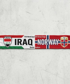 Global Soccer Event 2026 Iraq Vs Norway Football Scarf Half Design