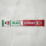 Global Soccer Event 2026 Iraq Vs Norway Football Scarf Two Tone