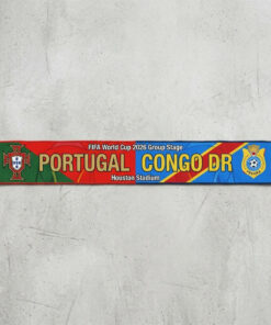 Global Soccer Event 2026 Portugal Vs Congo DR Football Scarf Red Blue