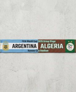 Global Soccer Event 2026 Argentina Vs Algeria Football Scarf Split Colors