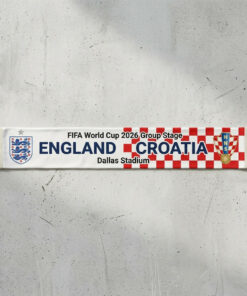 Global Soccer Event 2026 England Vs Croatia Football Scarf Match Souvenir