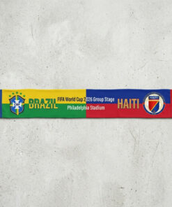 Global Soccer Event 2026 Brazil Vs Haiti Football Scarf Fringed Ends