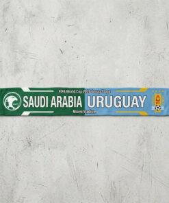 Global Soccer Event 2026 Saudi Arabia Vs Uruguay Football Scarf Fringed Edge