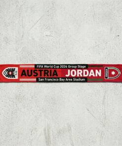 Global Soccer Event 2026 Austria Vs Jordan Football Scarf Fringed Ends