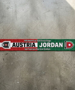 Global Soccer Event 2026 Austria Vs Jordan Football Scarf Dual Crest