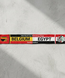 Global Soccer Event 2026 Belgium Vs Egypt Football Scarf Vibrant Print