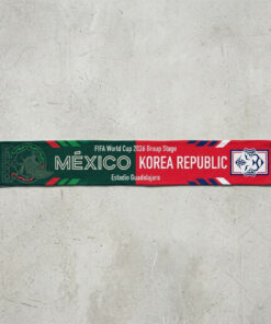 Global Soccer Event 2026 Mexico Vs Korea Republic Football Scarf Dual Crest