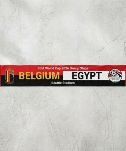 Global Soccer Event 2026 Belgium Vs Egypt Football Scarf Contrast Design
