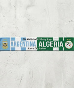 Global Soccer Event 2026 Argentina Vs Algeria Football Scarf Light Blue