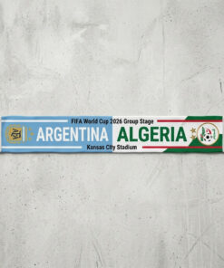 Global Soccer Event 2026 Argentina Vs Algeria Football Scarf Contrast Style