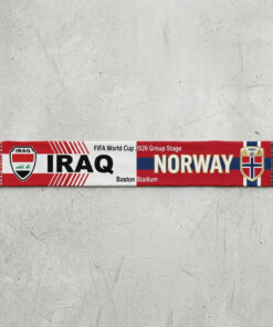 Global Soccer Event 2026 Iraq Vs Norway Football Scarf Dual Crest