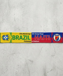 Global Soccer Event 2026 Brazil Vs Haiti Football Scarf Vibrant Mix