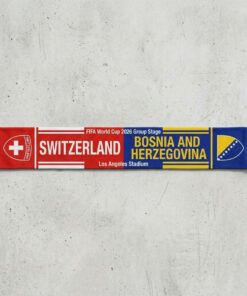 Global Soccer Event 2026 Switzerland Vs Bosnia And Herzegovina Football Scarf Red Blue