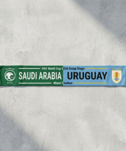 Global Soccer Event 2026 Saudi Arabia Vs Uruguay Football Scarf Bold Typography
