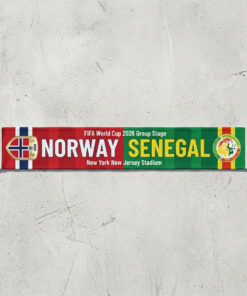 Global Soccer Event 2026 Norway Vs Senegal Football Scarf Houston Venue