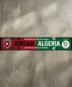 Global Soccer Event 2026 Jordan Vs Algeria Football Scarf Knitted Crest