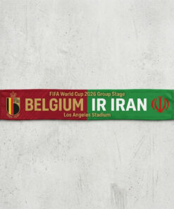 Global Soccer Event 2026 Belgium Vs IR Iran Football Scarf Fringed Edge