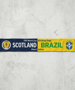 Global Soccer Event 2026 Scotland Vs Brazil Football Scarf Vibrant Color