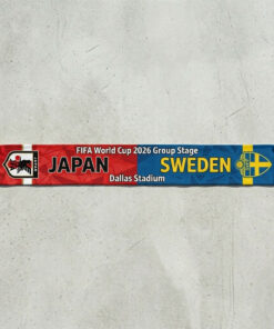 Global Soccer Event 2026 Japan Vs Sweden Football Scarf Dual Crests