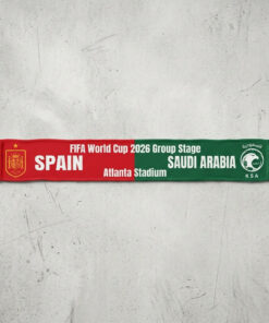 Global Soccer Event 2026 Spain Vs Saudi Arabia Football Scarf Atlanta Edition