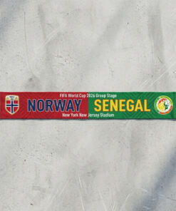 Global Soccer Event 2026 Norway Vs Senegal Football Scarf Fringed Ends