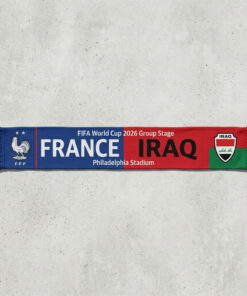 Global Soccer Event 2026 France Vs Iraq Football Scarf Bold Typography