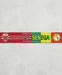 Global Soccer Event 2026 Norway Vs Senegal Football Scarf Bold Text