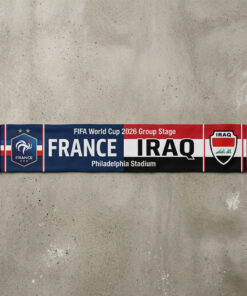 Global Soccer Event 2026 France Vs Iraq Football Scarf Match Souvenir