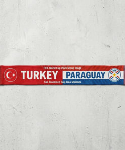Global Soccer Event 2026 Turkey Vs Paraguay Football Scarf Split Colors