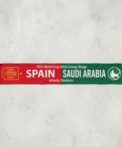 Global Soccer Event 2026 Spain Vs Saudi Arabia Football Scarf Bold Text