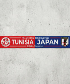 Global Soccer Event 2026 Tunisia Vs Japan Football Scarf Color Block