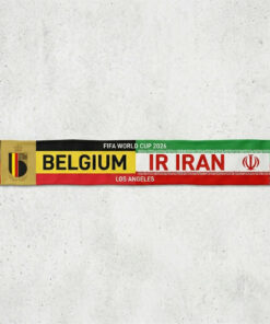 Global Soccer Event 2026 Belgium Vs IR Iran Football Scarf Split Design