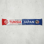 Global Soccer Event 2026 Tunisia Vs Japan Football Scarf Bold Typography