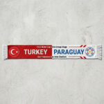 Global Soccer Event 2026 Turkey Vs Paraguay Football Scarf Red Blue