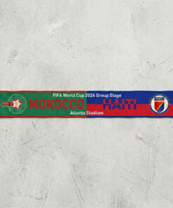 Global Soccer Event 2026 Morocco Vs Haiti Football Scarf Atlanta Stadium