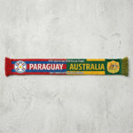 Global Soccer Event 2026 Paraguay Vs Australia Football Scarf Blue Green