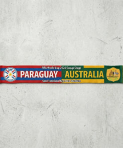 Global Soccer Event 2026 Paraguay Vs Australia Football Scarf Blue Green