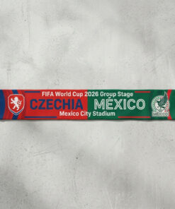 Global Soccer Event 2026 Czechia Vs Mexico Football Scarf Large Crests