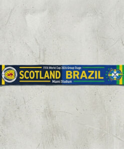 Global Soccer Event 2026 Scotland Vs Brazil Football Scarf Double Side