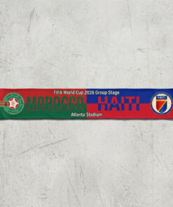Global Soccer Event 2026 Morocco Vs Haiti Football Scarf Fringed Ends