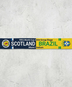 Global Soccer Event 2026 Scotland Vs Brazil Football Scarf Stadium Print