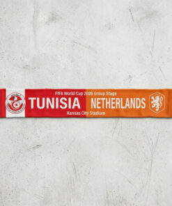 Global Soccer Event 2026 Tunisia Vs Netherlands Football Scarf Bold Print