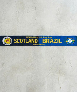 Global Soccer Event 2026 Scotland Vs Brazil Football Scarf Fringed Ends