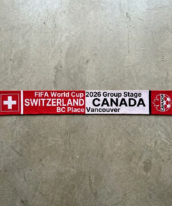 Global Soccer Event 2026 Switzerland Vs Canada Football Scarf Vancouver Edition