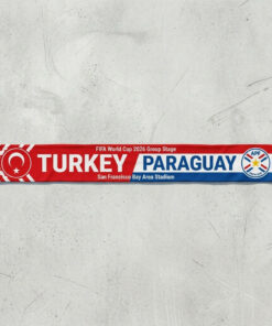Global Soccer Event 2026 Turkey Vs Paraguay Football Scarf Bold Typography