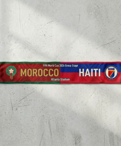 Global Soccer Event 2026 Morocco Vs Haiti Football Scarf Split Design